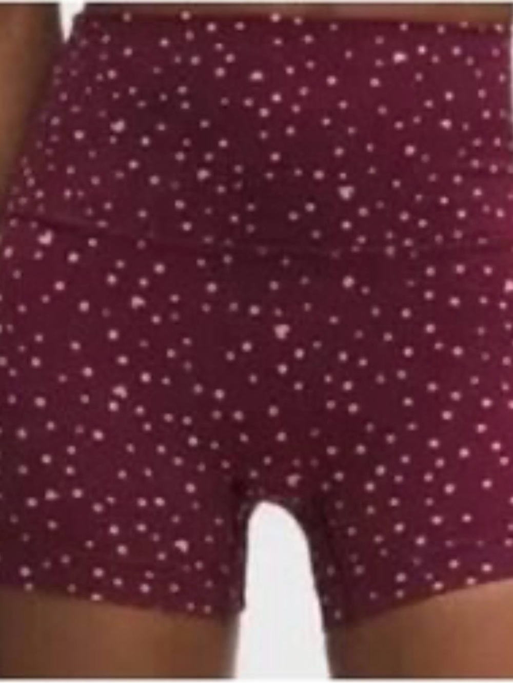 lululemon athletica High-Rise Burgundy Polka Dot w/ hearts HR Short 4”